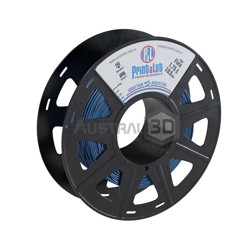 Filamento 3D Printalot 1.75mm 500g FLEX COBALTO Metalizado