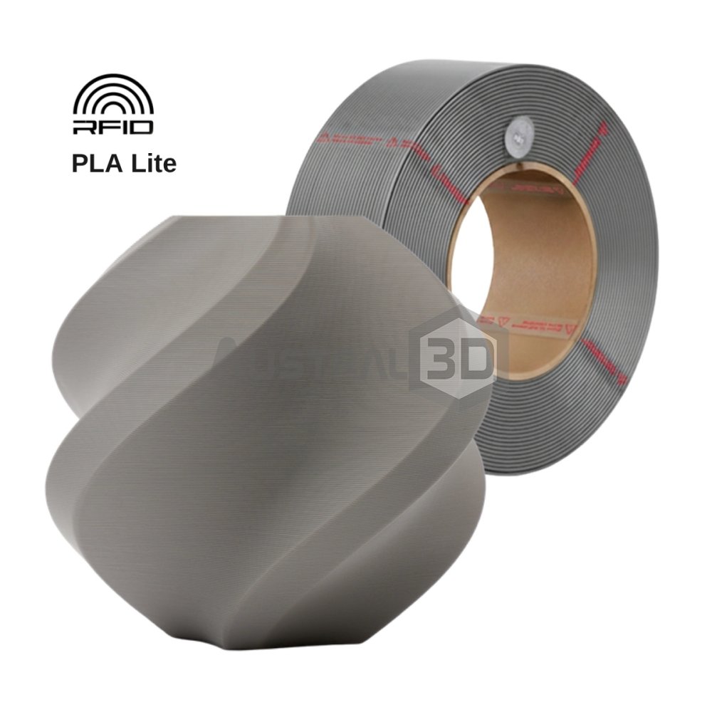 Filamento 3D Bambu Lab PLA Lite 1kg 1.75mm GRIS recarga sin bobina