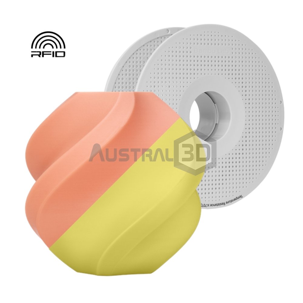 Filamento 3D Bambu Lab PLA Glow 1kg 1.75mm NARANJA brilla en la oscuridad