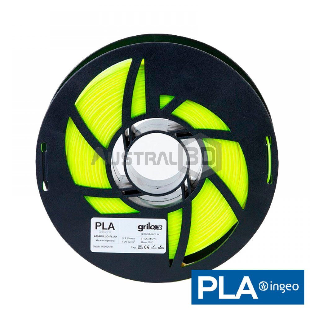 Filamento Grilon3 PLA 1.75mm AMARILLO FLUO 1kg