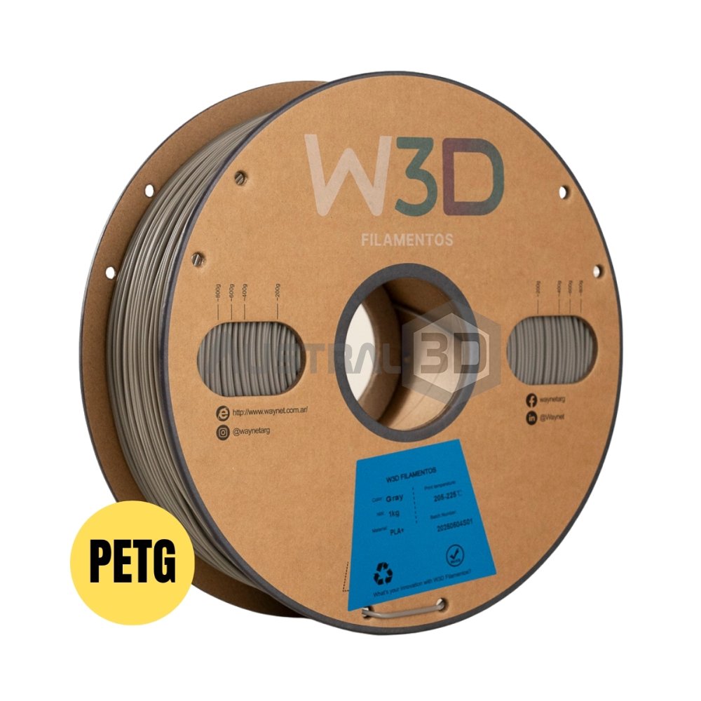 Filamento W3D 1kg PETG GRIS
