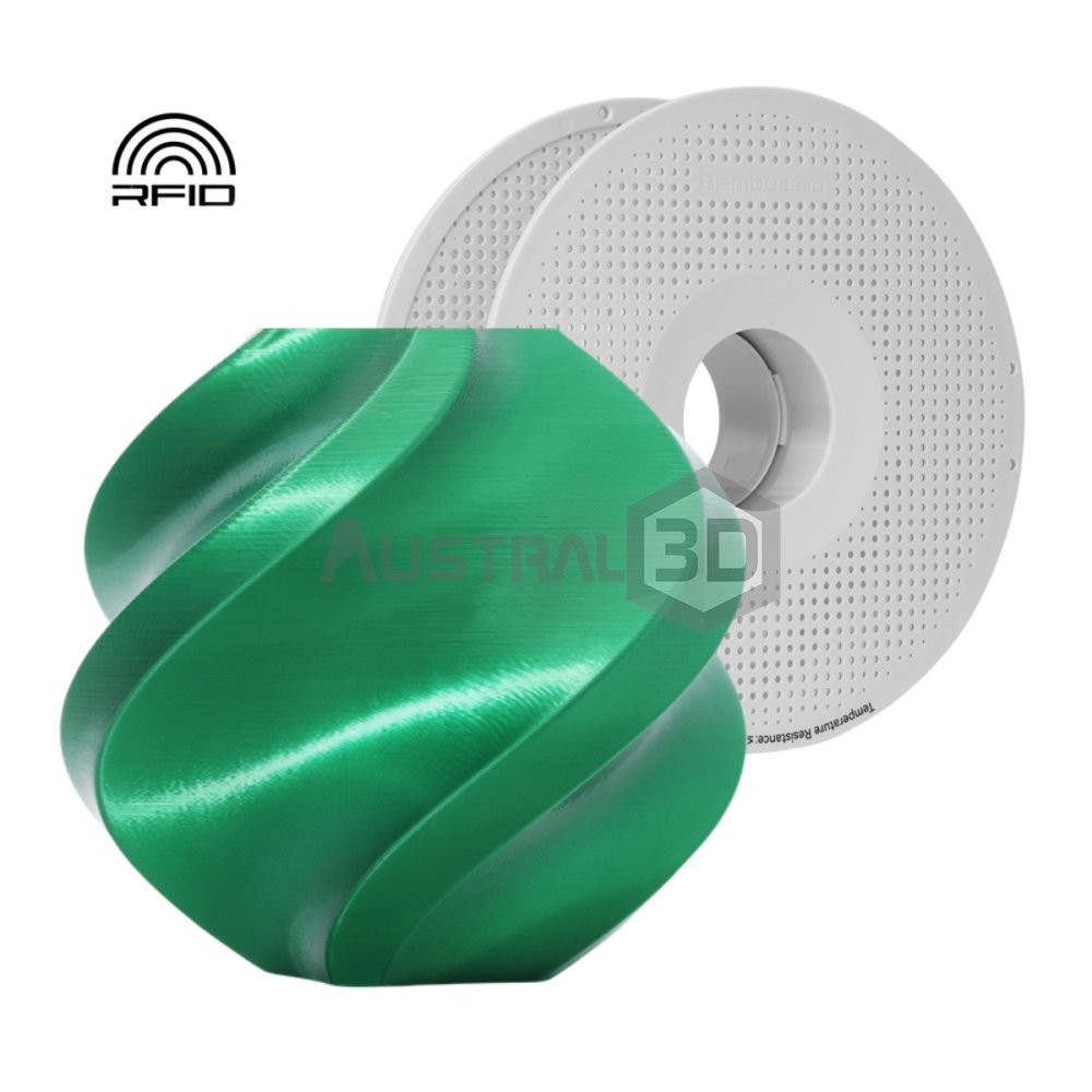 Filamento 3D Bambu Lab PLA Silk+ 1kg 1.75mm VERDE CARAMELO con bobina