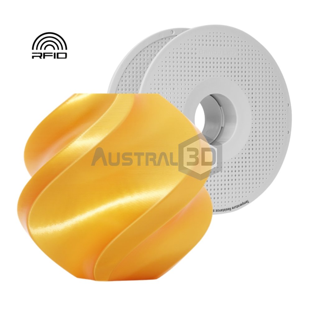 Filamento 3D Bambu Lab PLA Silk+ 1kg 1.75mm DORADO con bobina