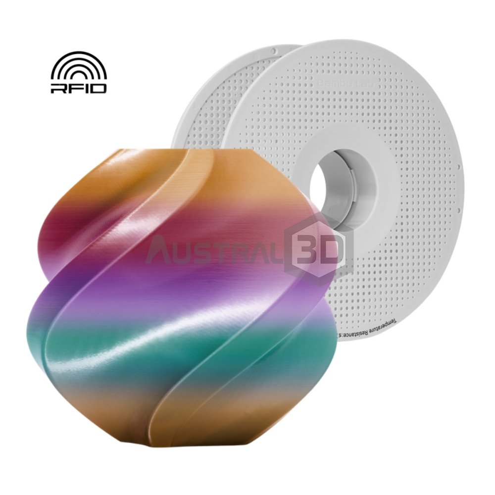 Filamento 3D Bambu Lab PLA Silk Gradient 1kg 1.75mm degrade AMANECER (Dawn Radiance) con bobina