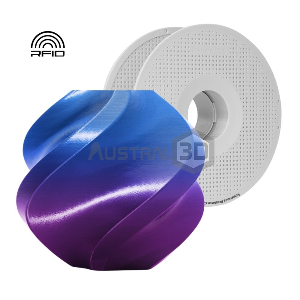 Filamento 3D Bambu Lab PLA Silk Gradient 1kg 1.75mm degrade AURORA VIOLETA (Aurora Purple) con bobina