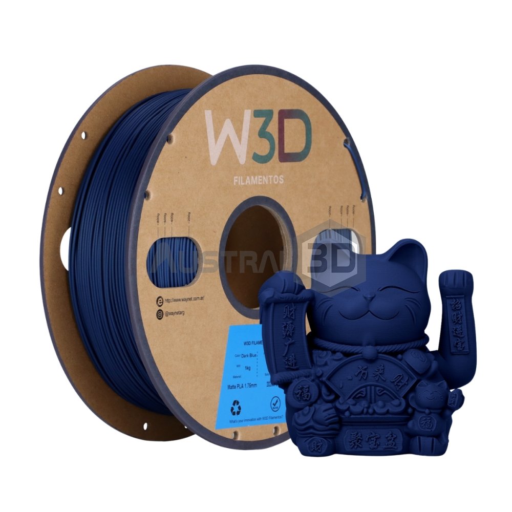 Filamento PLA Mate W3D 1kg AZUL OSCURO