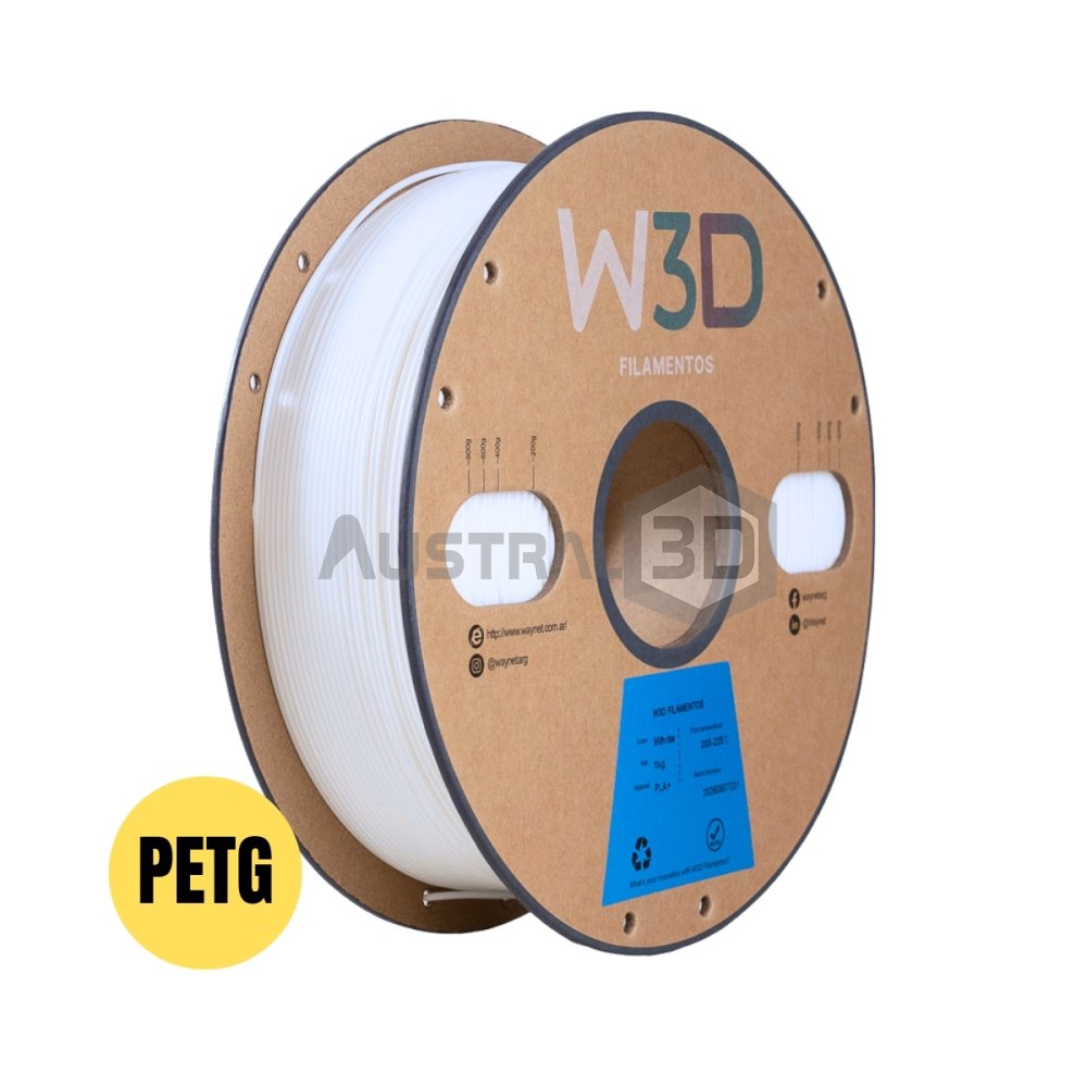 Filamento W3D 1kg PETG BLANCO