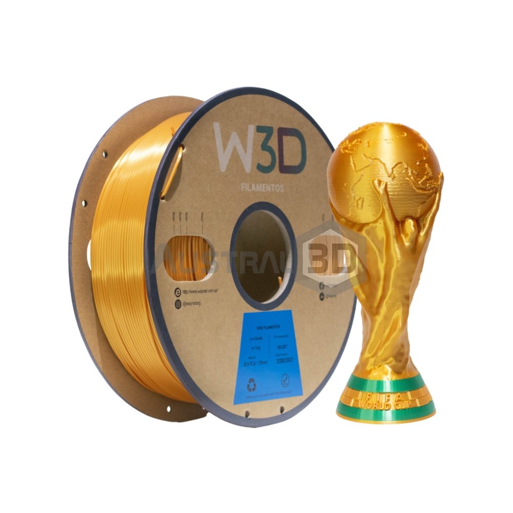 Filamento 3D PLA Silk W3D 1kg ORO DORADO